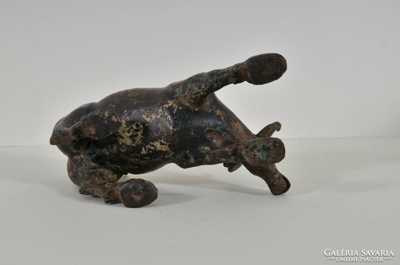 Antique Chinese buffalo, bronze figurine, 19th Century