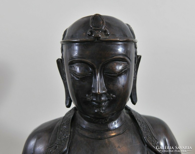 Antique, Chinese, bronze Buddhist monk statue, 18th Century