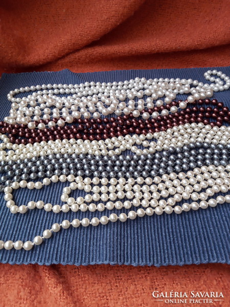 Long tekla pearl necklace 6 pieces