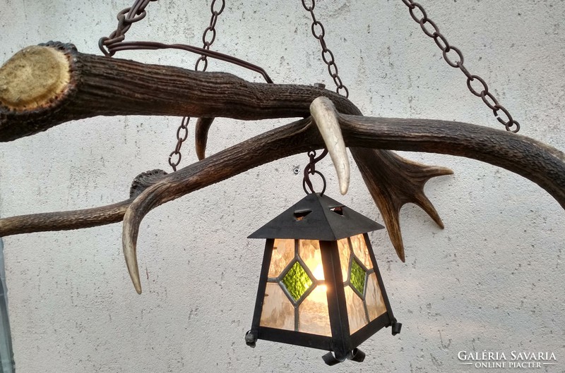 Antique large deer antler chandelier