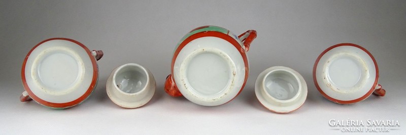 0X451 Régi három darabos kínai porcelán kávéskészlet