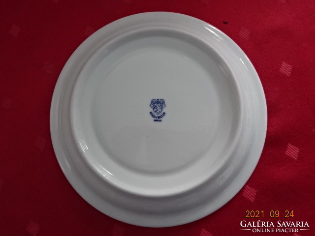 Plain porcelain soup cup placemat with brown stripe, diameter 16.5 cm. He has!