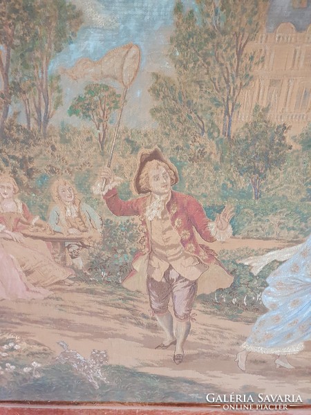 Kastélyba illő Barokk jelenetes Alonso Peres falikárpít