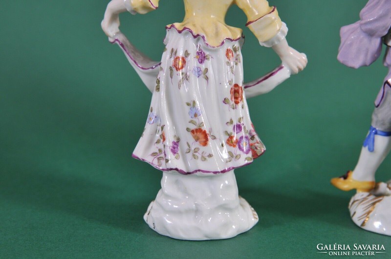 Pár,francia antik porcelánfigura, 19. század / Edmé Samson 1810-1891/