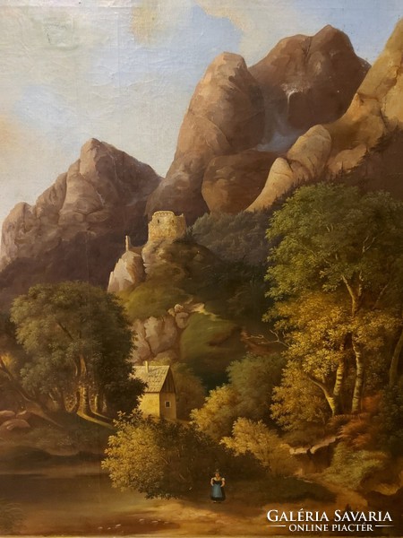 Antik 1847. Biedermeier gyönyörű festmény!