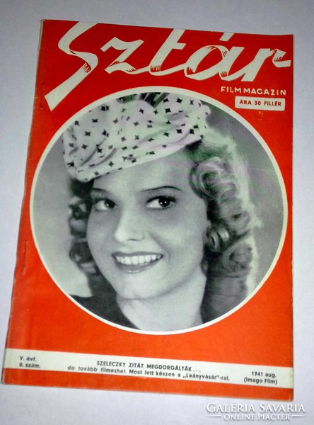 Sztár filmmagazin, 1941 augusztus