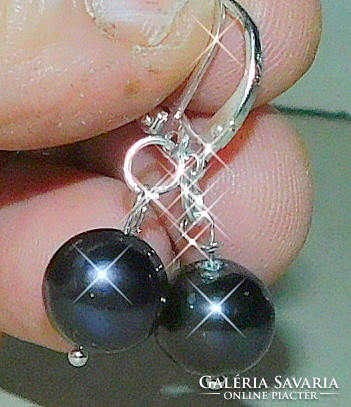 Night white Tahitian pearl earrings
