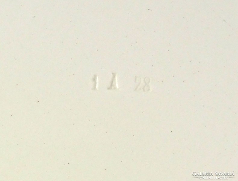0X266 Antik virágdíszes majolika edényalátét tál 28 cm