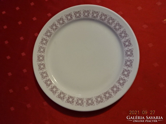 Plain porcelain flat plate with a light purple pattern, diameter 24 cm. He has!