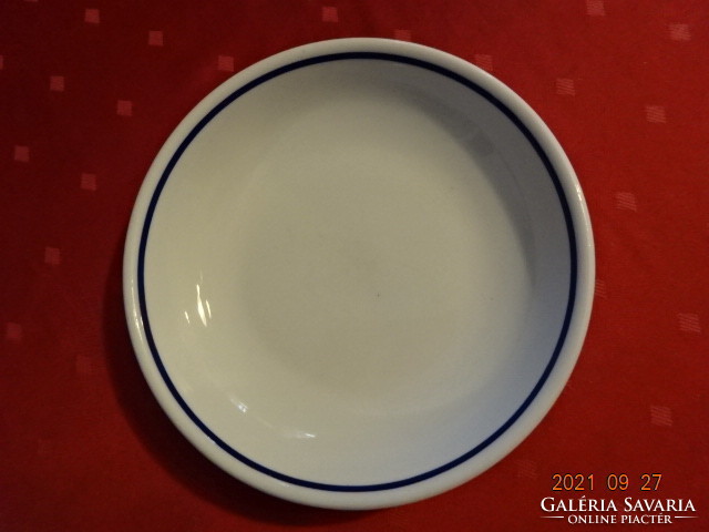 Zsolnay porcelain deep plate with a blue stripe on the edge, diameter 20.5 cm. He has!