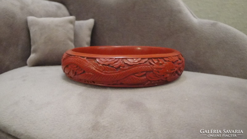Chinese antique, cinnabar lacquered bracelet