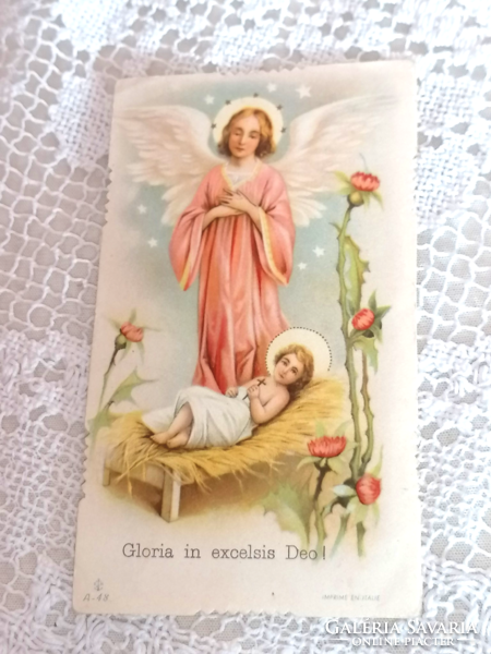Régi szentkép, imakönyvbe 1940.  10.  "Dicsőség Istennek a mennyekben"