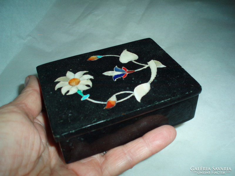 Vintage mineral box with mother of pearl inlays
