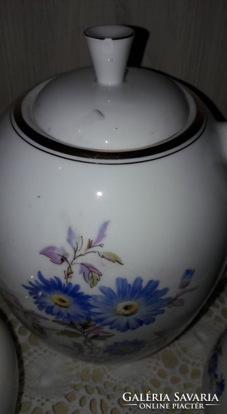 Hollóházi  teás, capuccínós készlet szép virág mintával