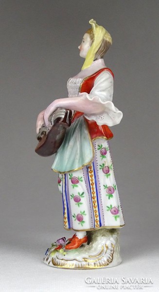 0Z869 Heinrich von Bibra : Hangszeren játszó nő porcelán figura XVIII. század