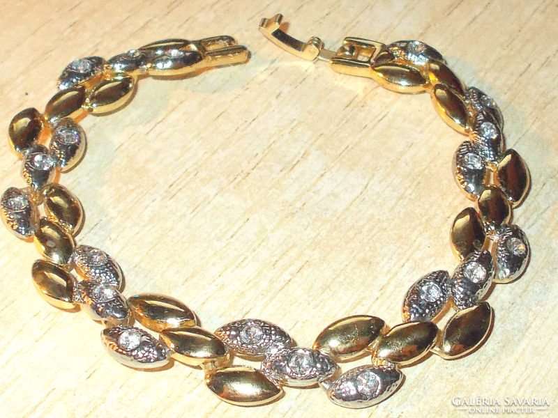 Dreamy! Italian gold-silver two-tone rice grain luxury gold filled bracelet
