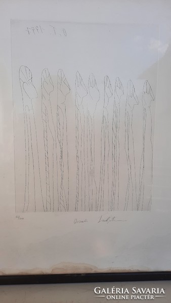 Oswald Tschirtner (1920-2007), a skizofrén művész - rézkarc 30x39 cm - modern, minimalista