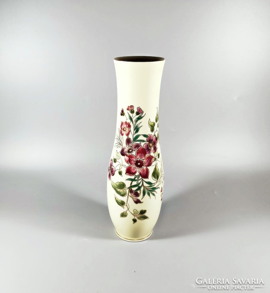 Zsolnay, vase with flower pattern, 26 cm., Flawless! (A039)