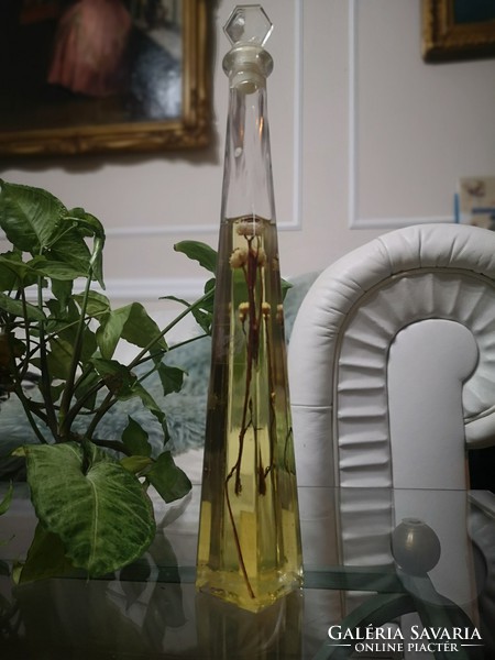 Old bath oil, handicraft product, original decor in bottle. 35 Cm