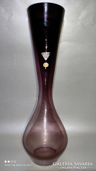 Marked Hessian glass vase, rare large size 35 cm