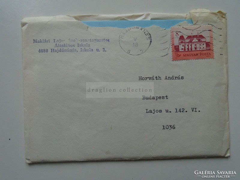 G21.703 Hajdúnánás, lajos Maklári primary school - invitations sent by post in 1990