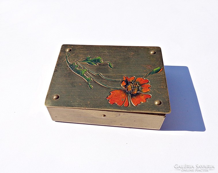 Old floral austrian stamp box
