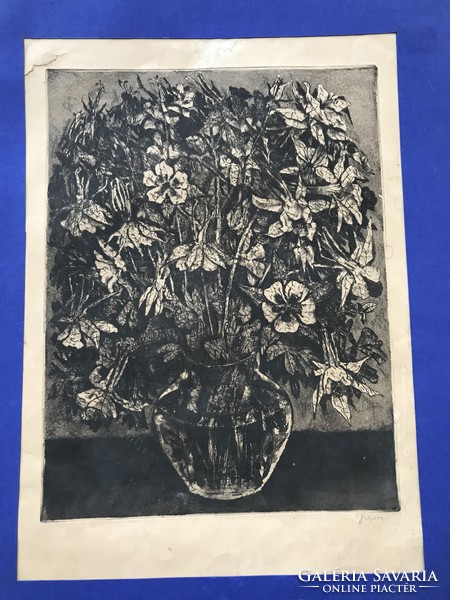Floral etching graphics