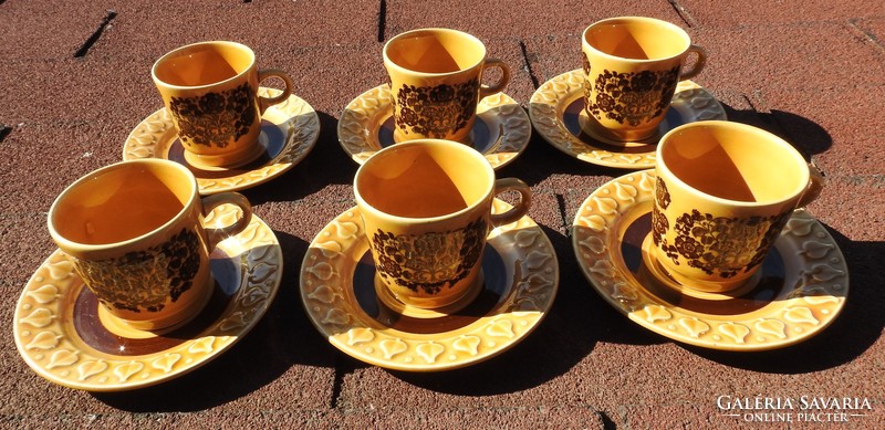 Old East German folk motif tea or cappuccino set - cup set