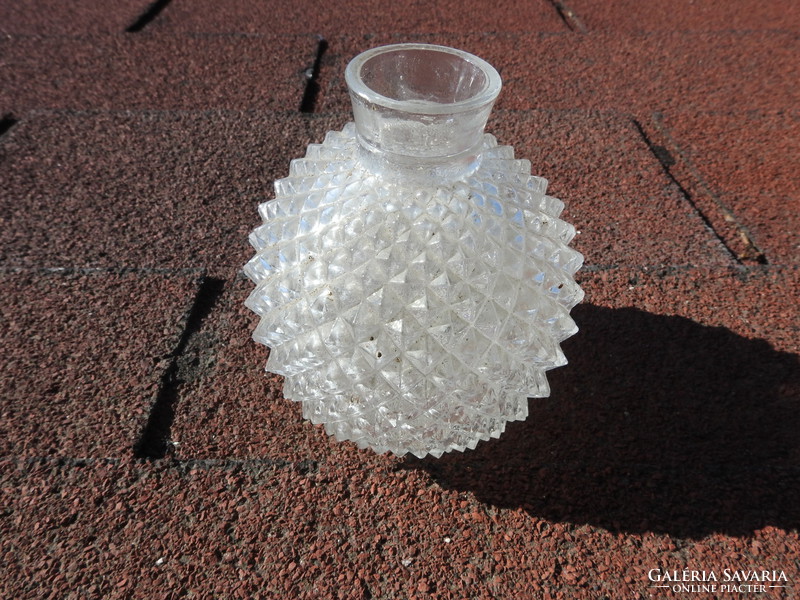 Régi tüskés öblös üveg váza - ibolya váza
