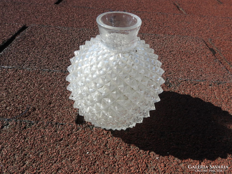 Régi tüskés öblös üveg váza - ibolya váza