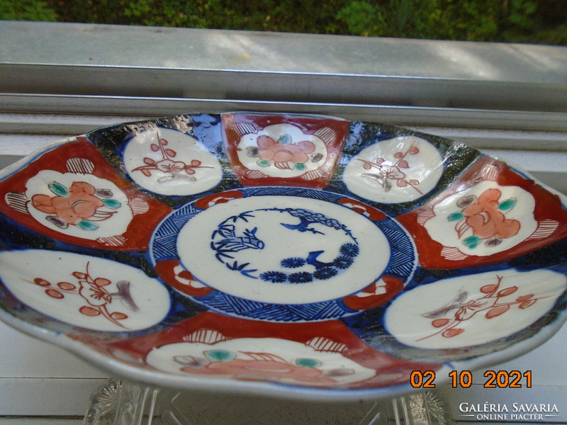 19.With hand-painted imari cobalt blue-iron red pattern, vegetable cobalt blue marking on the outer surface