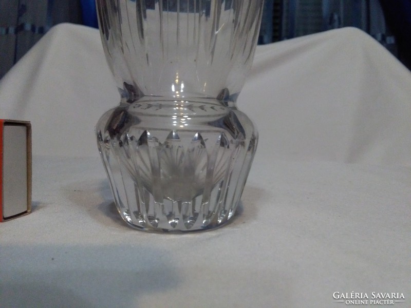 Crystal glass vase - Czechoslovak