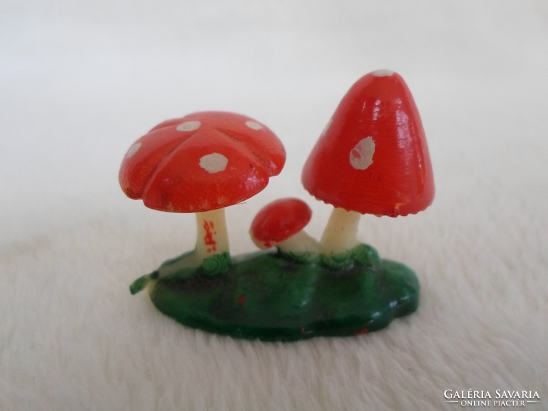 Antique painted miniature vinyl mushrooms