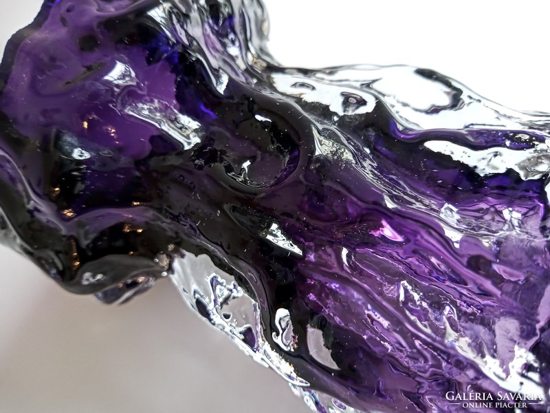 Purple glass vase ingrid -glass rock crystal 11cm
