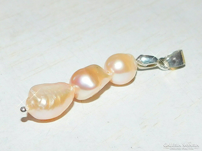 Champagne with champagne luster cultured real pearl pendant