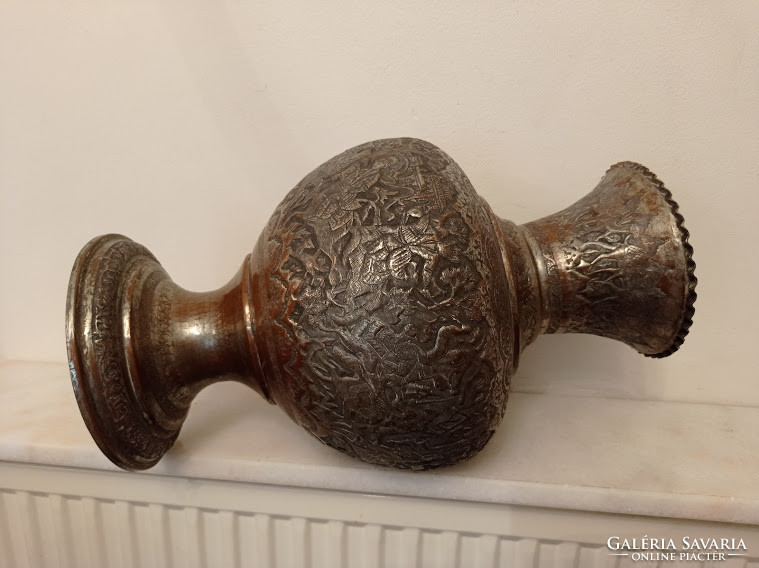 Antik arab domborított poncolt réz perzsa perzsia kanna váza Irán 4385