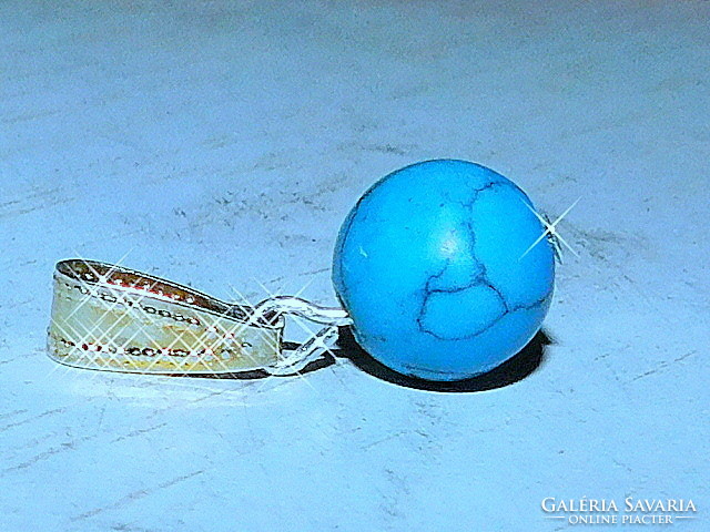 Turquoise mineral sphere pendant