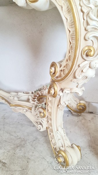 A411 monumental carved Venetian baroque console table with mirror