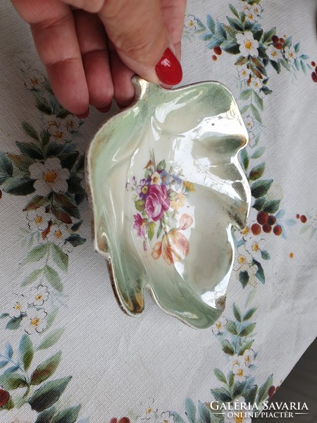 Iridescent, painted porcelain ornament, ashtray for sale!