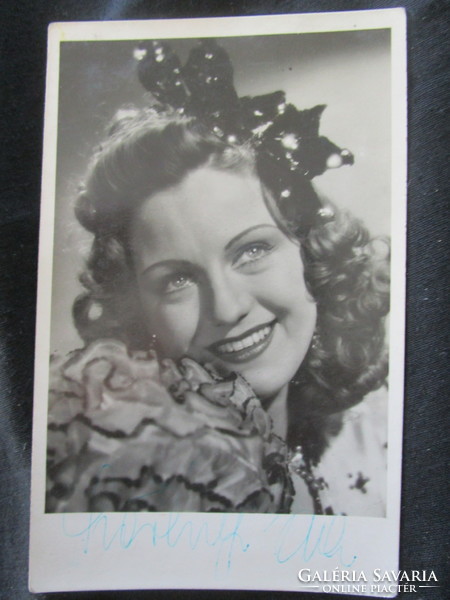 Dedicated photo sheet signed by actress Éva Szörényi (1917-2009) approx. 1939