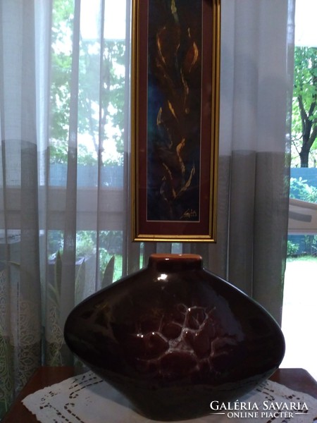 Slovak pizenok ceramic pebble shaped vase