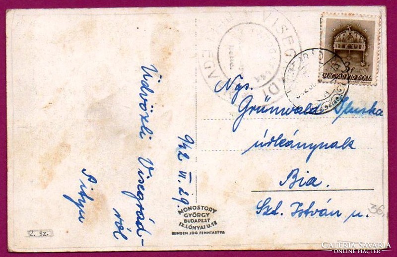 050 --- Running postcard Visegrád 1942 (monostory photo)