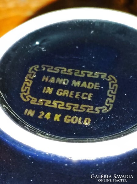 Porcelán kávés készlet Fakiolas,24 kar.arannyal festett Görög