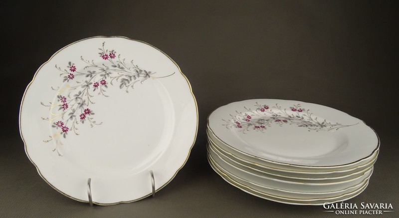 1G122 porcelain floral flat plate 8 pieces