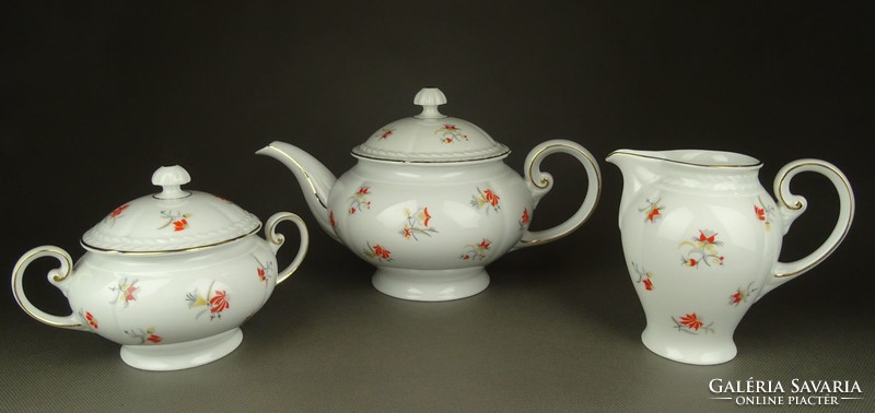1G119 old floral pattern marked bavaria porcelain coffee tea set