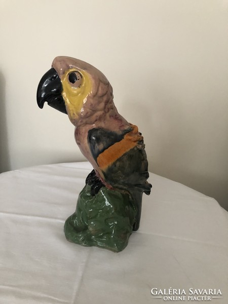 Endrő margit parrot majolica figure 27 cm
