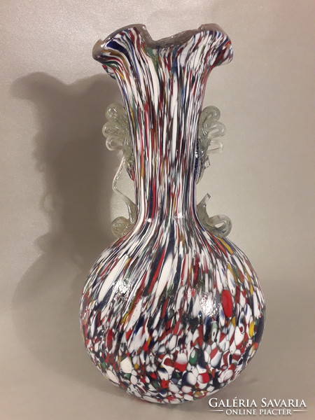 Nagy méretű vélhetően Fratelli Toso muránoi üveg váza sérült