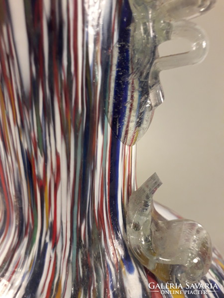 Nagy méretű vélhetően Fratelli Toso muránoi üveg váza sérült