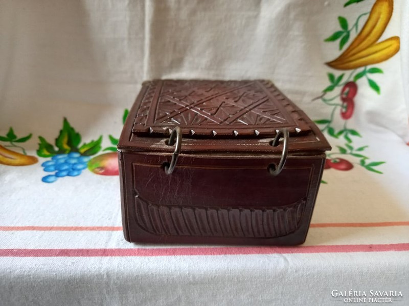 Card holder brown leather 1970-80