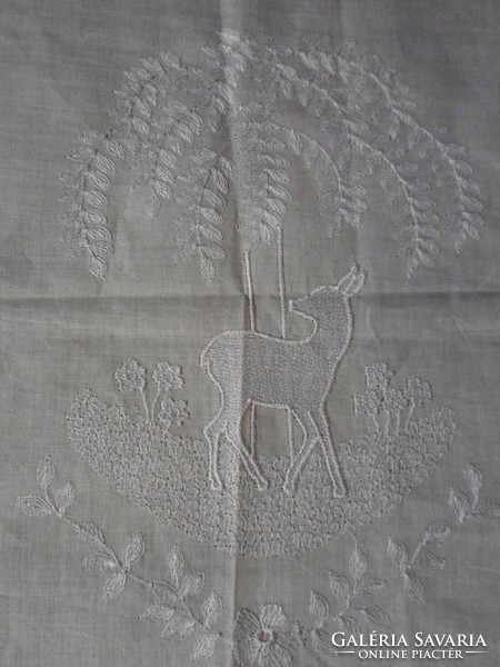 Old handkerchief with white embroidery